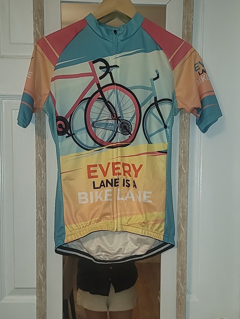 Women's Bike Graphic Cycling Jersey - Yellow & Teal